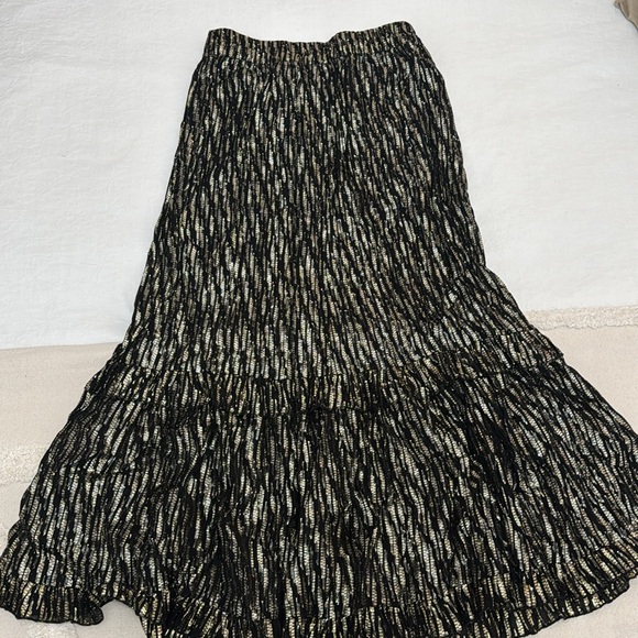 Midi Gold & Silver Skirt | Size Medium - Picture 3 of 3